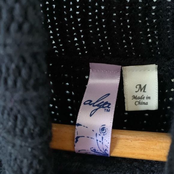 ALYA || Black Shoulder Cutout Heavy Knit Sweater Dress - Picture 3 of 4